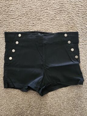 Ardene Black Shorts with Silver Button Detail